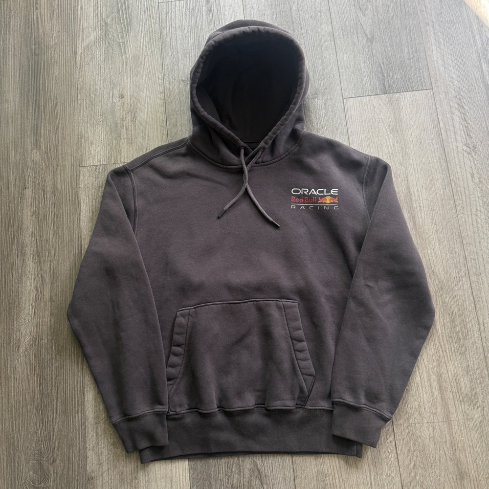 Oracle Red Bull Racing Hoodie Mens XS Faded Charcoal F1 Car Graphic Pullover
